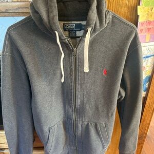 Ralph Lauren Men's Charcoal Zip-Up Hoodie